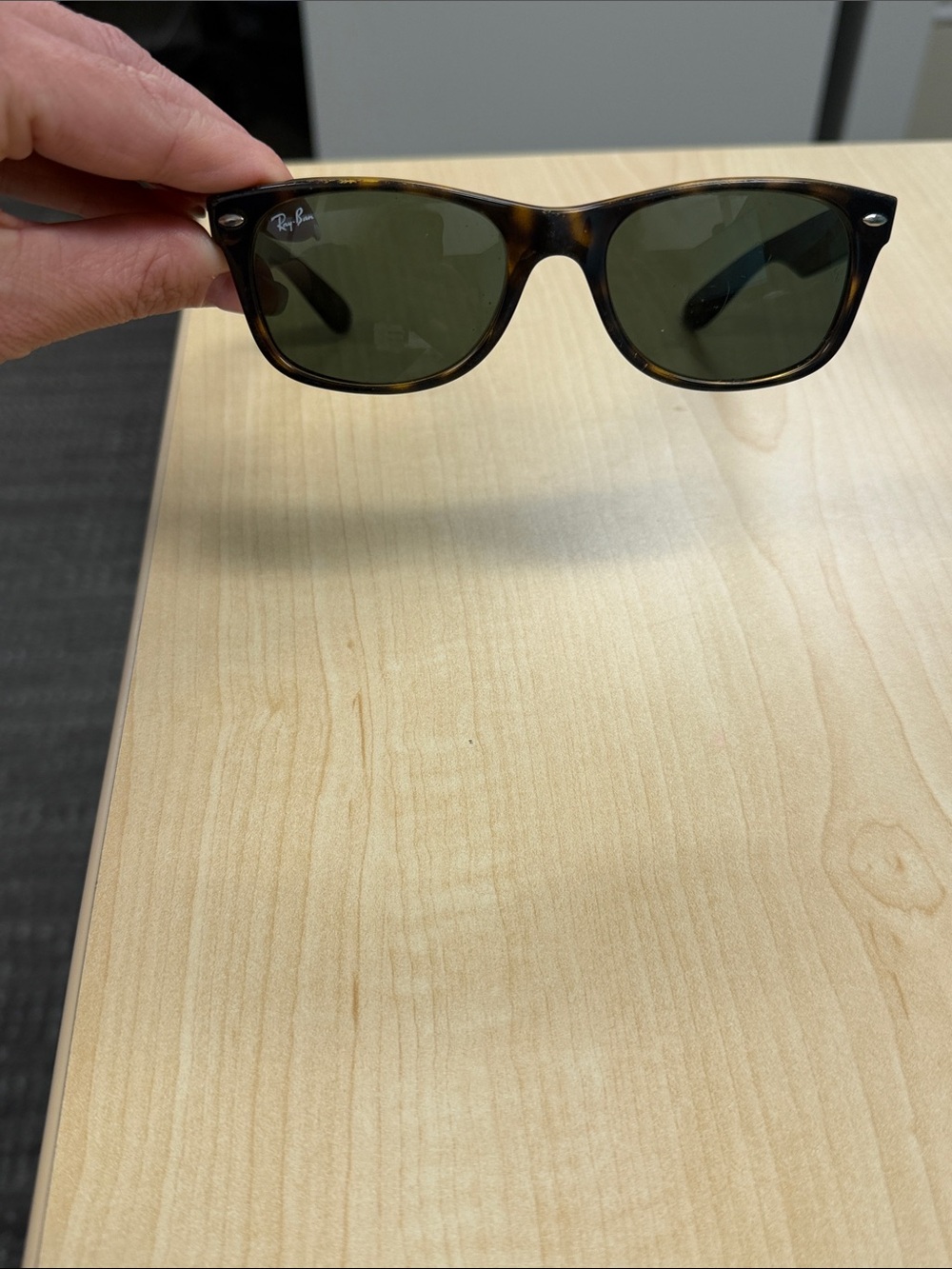 Tortoise Frame Sunglasses with Dark Green Lenses